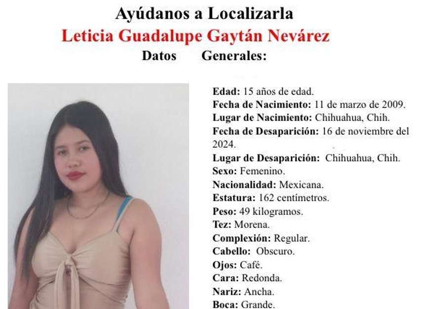 La has visto Desaparece quinceañera en Lomas de San José El Bordo