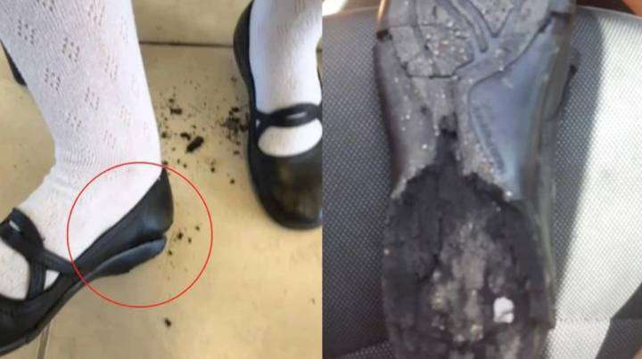 VIDEO: Muestra jovencita cómo se le derrite su zapato en Juárez