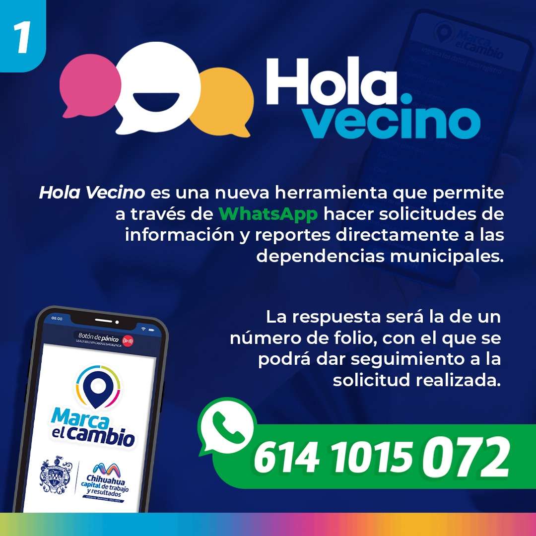 ¡Hola Vecino! comunicación por WhatsApp con Gobierno Municipal de Chihuahua