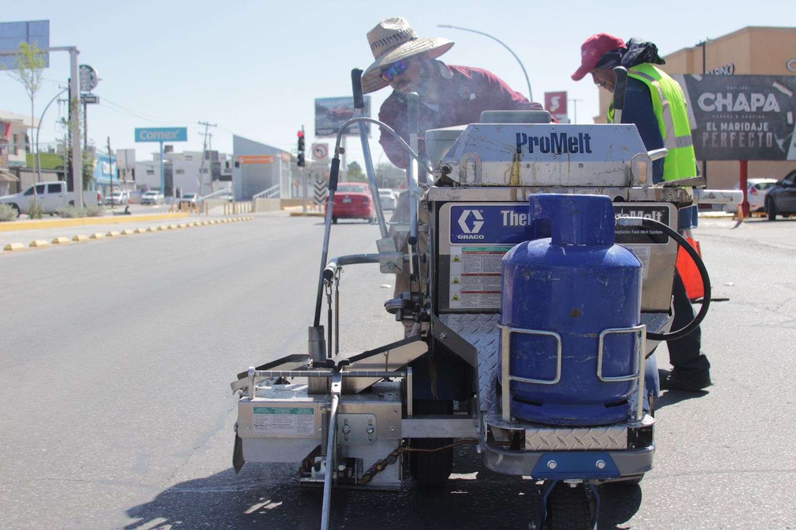 Aplican pintura termoplástica en la gómez morín | El Bordo