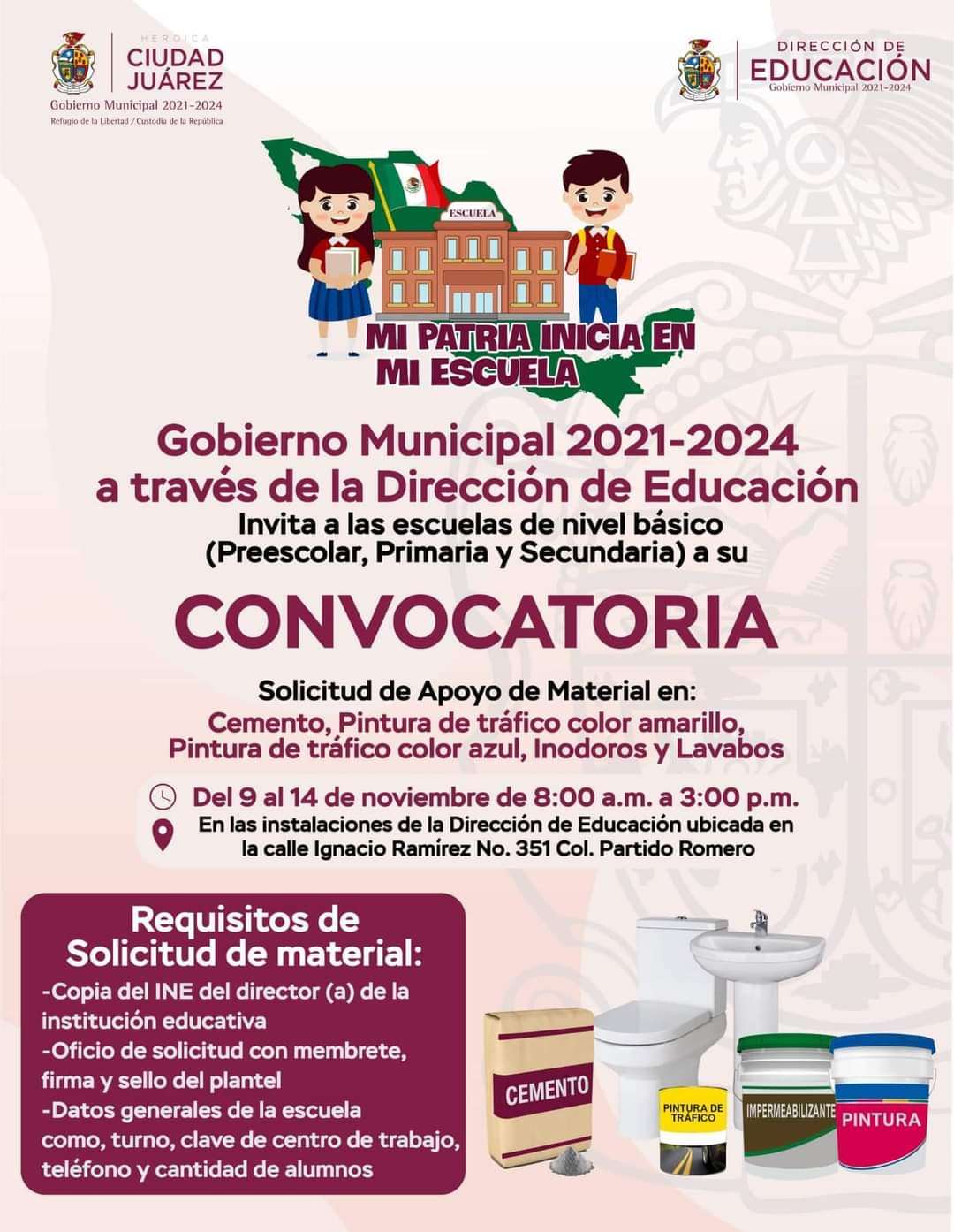 Instan a escuelas a registrar solicitud de materiales