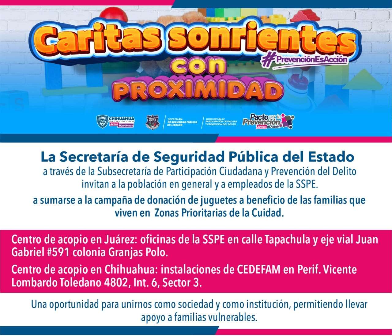 Invita SSPE a campaña para donar de juguetes | El Bordo