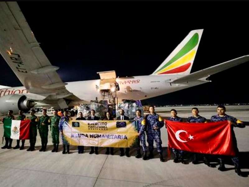 Parte avión con 100 toneladas de ayuda humanitaria de México a Turquía