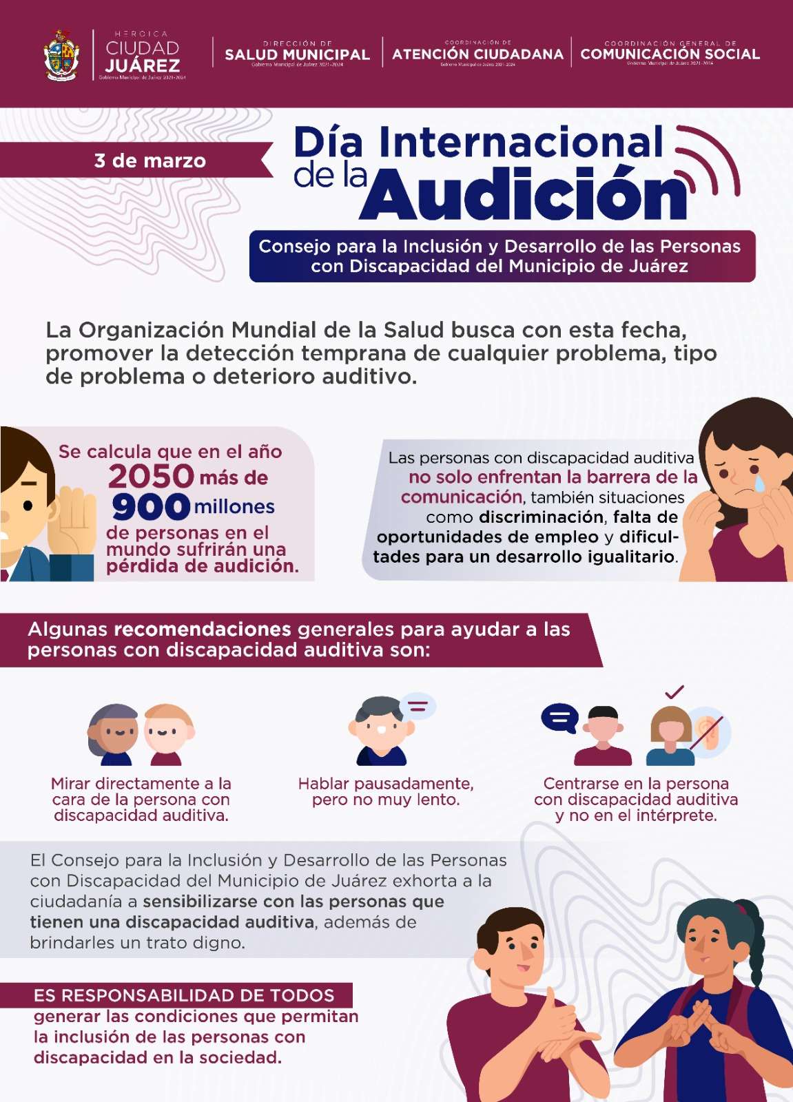 Llaman a sensibilizarse con las personas con discapacidad auditiva
