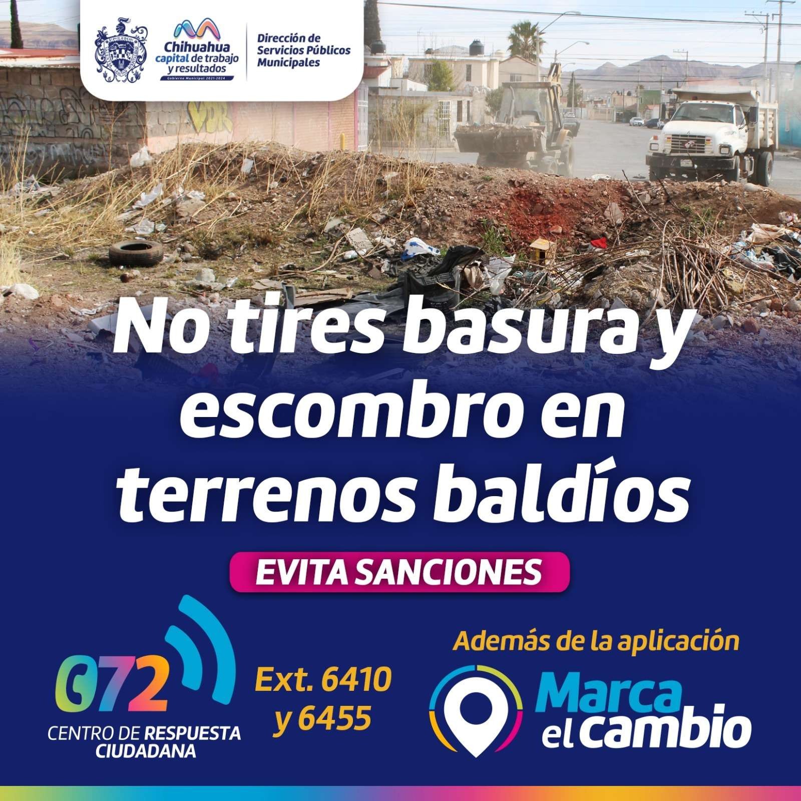 Invitan a no tirar basura o escombro en viviendas abandonadas y terrenos baldíos