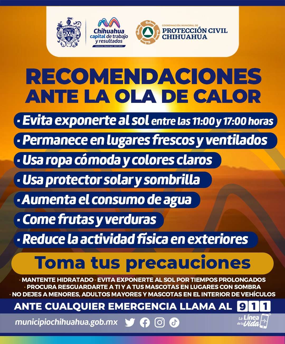 Emiten recomendaciones ante ola y domo de calor

