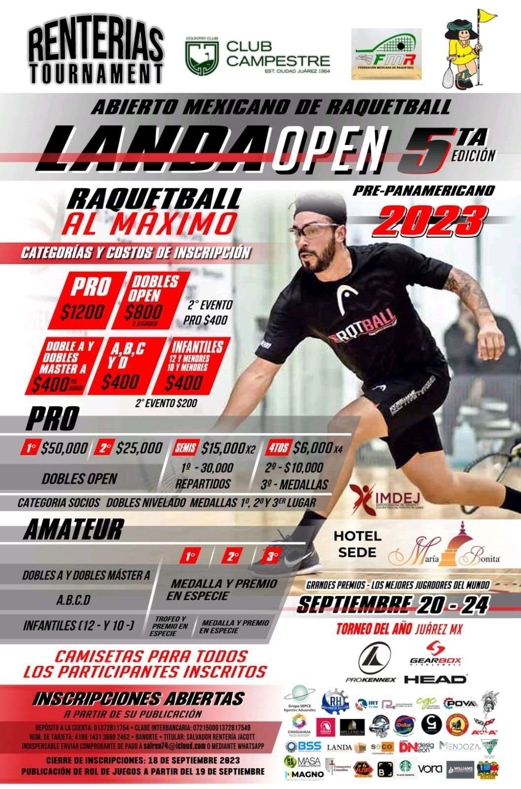 Realizarán en esta frontera el Abierto Mexicano de Raquetbol Alex Landa 5ª Edición