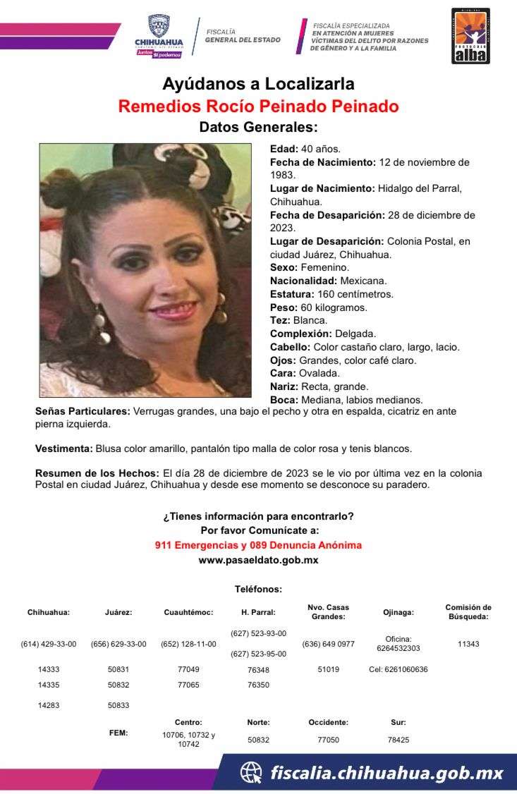 Piden ayuda para localizar a Rocío Peinado, desapareció en la colonia ...