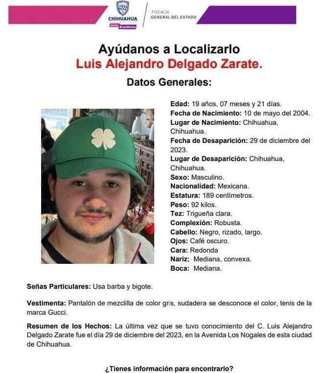 Analizarán restos encontrados para confirmar si se trata de Luis Alejandro