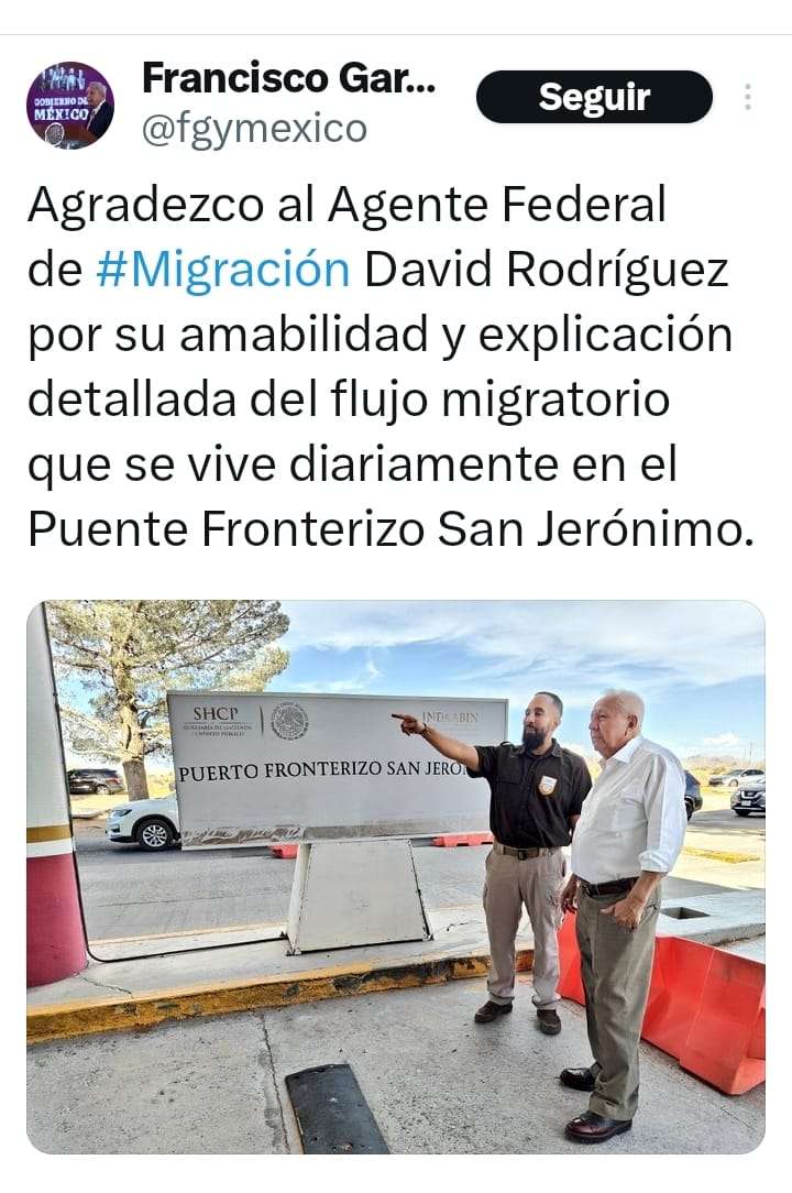 Difunde Comisionado del INM puente que no existe en San Jerónimo 