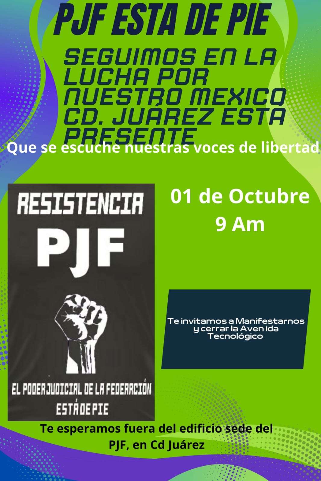 Pjf anuncia manifestación para el 1 de octubre 