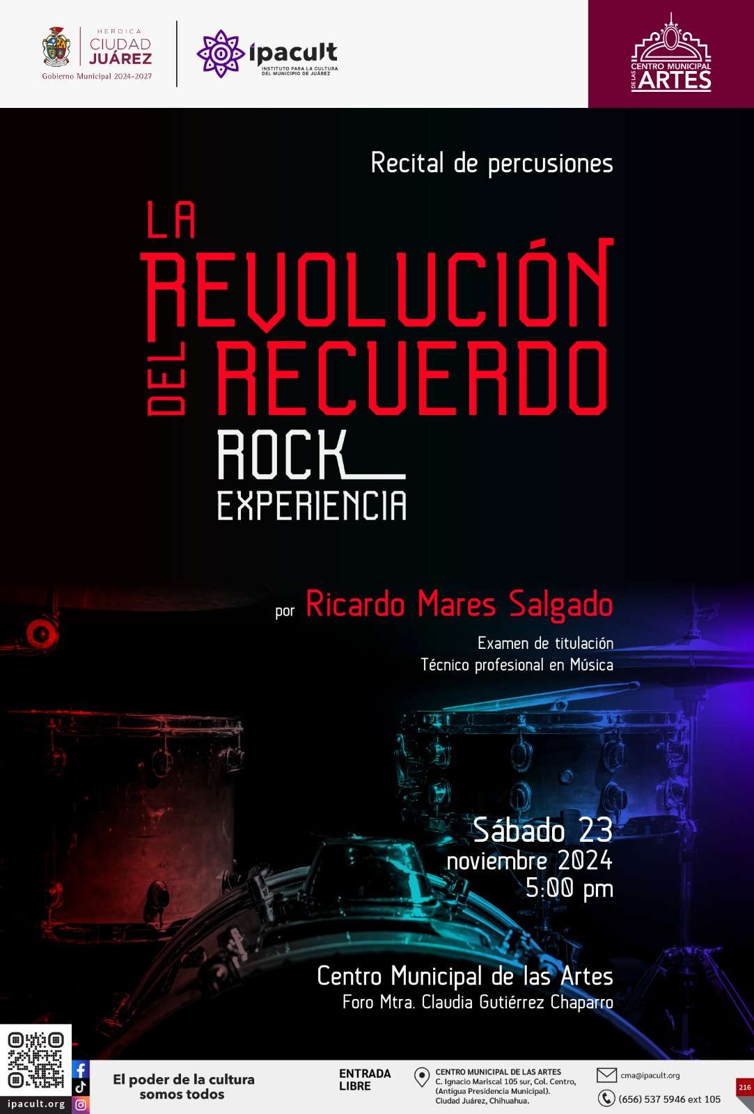 Recital La Revolución del Recuerdo será este sábado en el CMA