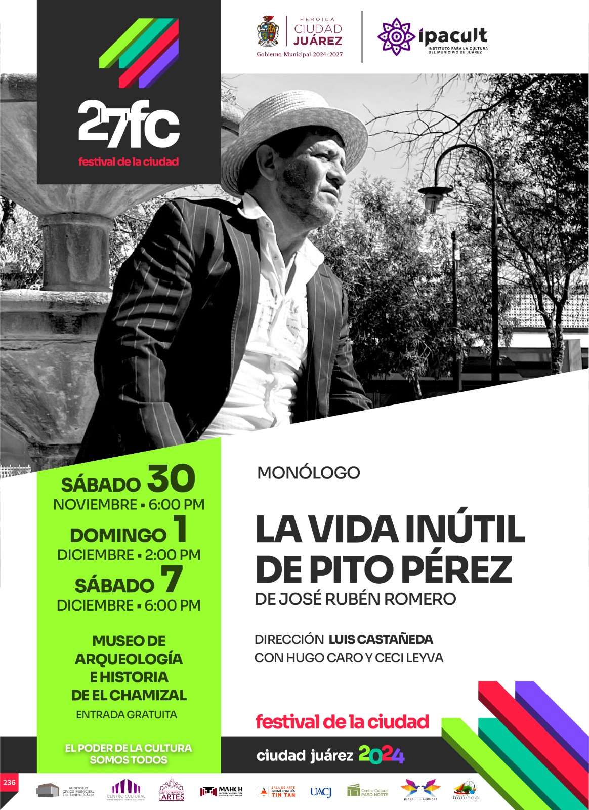 Presentarán La Vida Inútil de Pito Pérez dentro del Festival de la Ciudad