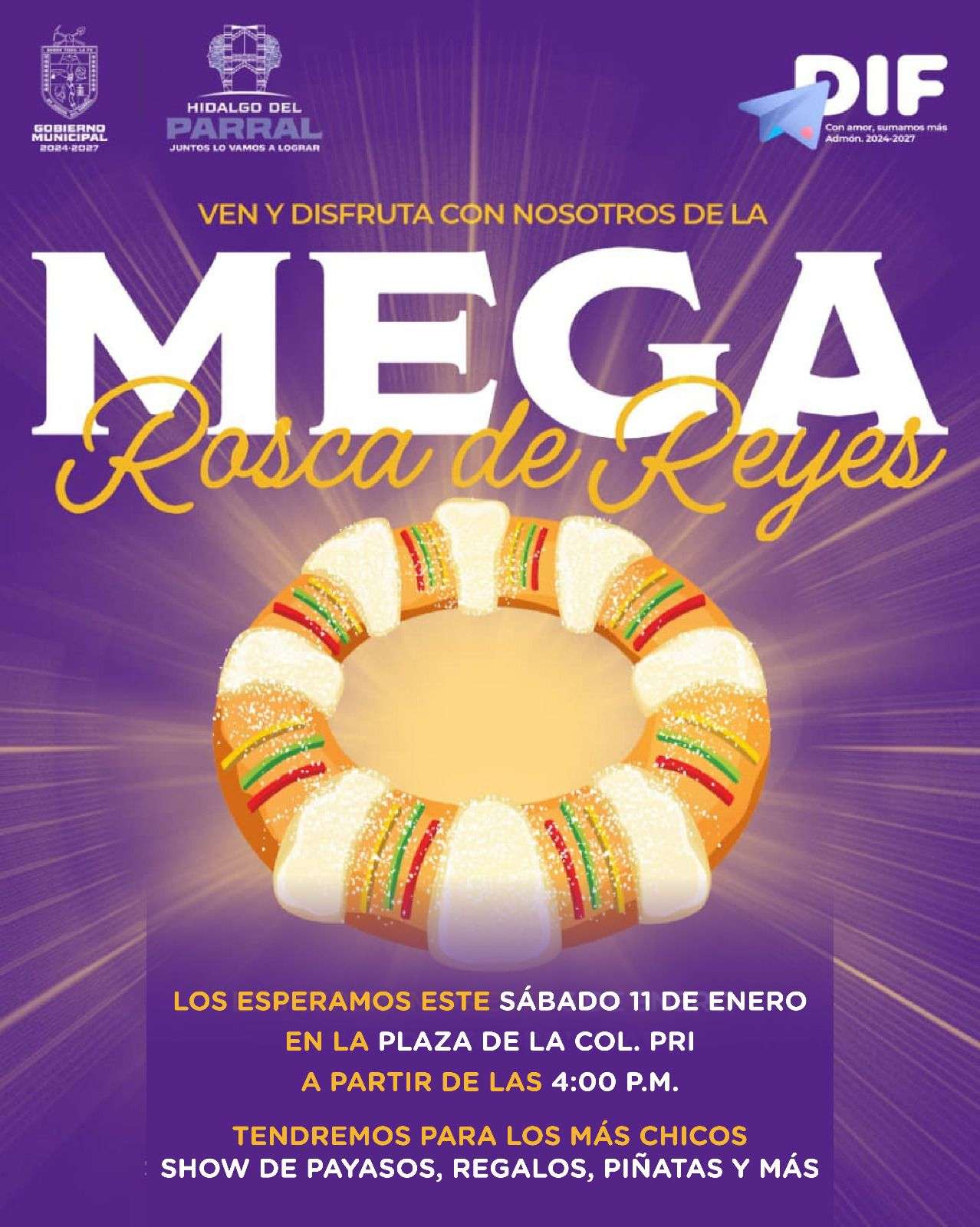 Invitan a disfrutar de la tradicional Rosca de Reyes en Parral | El Bordo