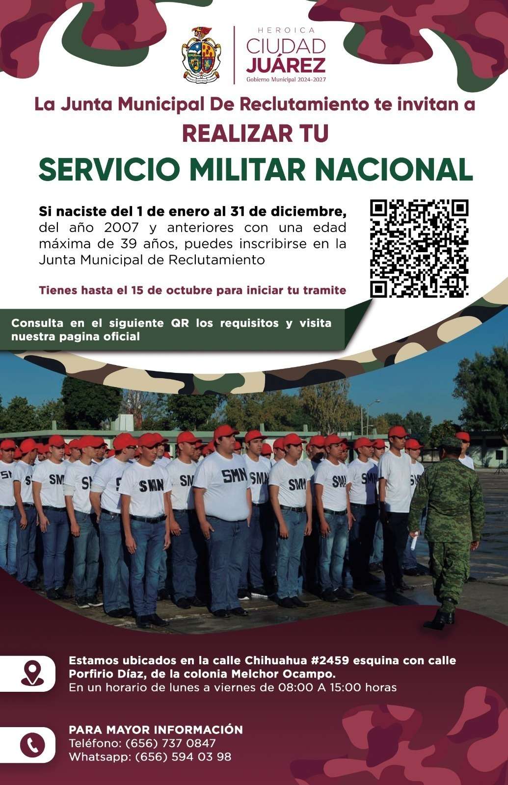 Inician registro de jóvenes para el Servicio Nacional en Ciudad Juárez