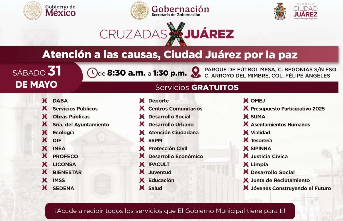 Llevarán Cruzadas por Juárez a la Felipe Ángeles este sábado 