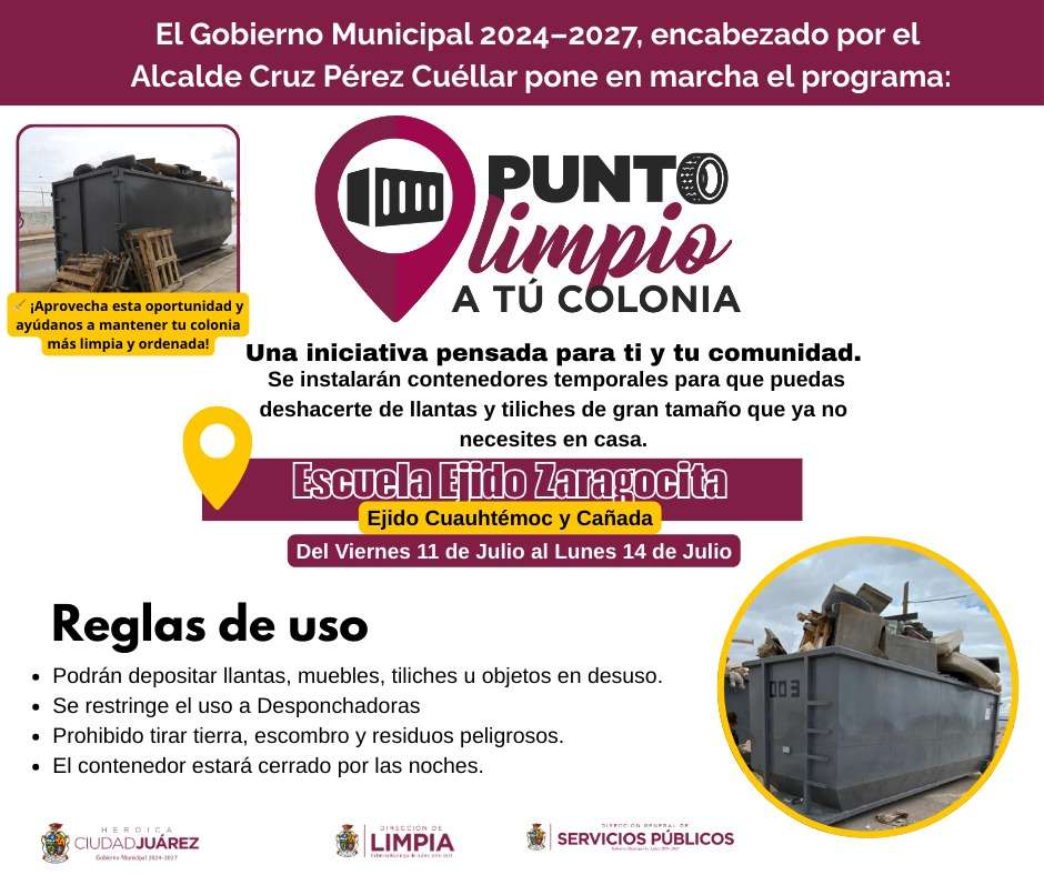 Instalan contenedores en colonias para reforzar limpieza y evitar tiraderos