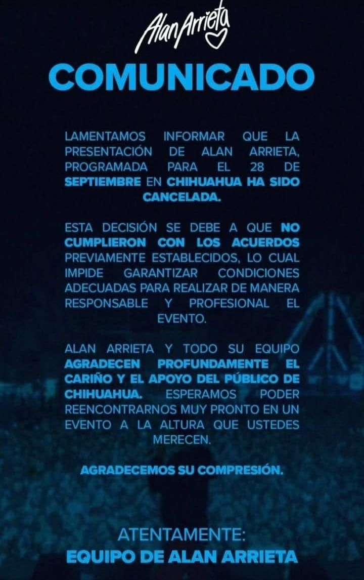 Cancela Alan Arrieta presentación en Expogan por incumplimiento de acuerdos