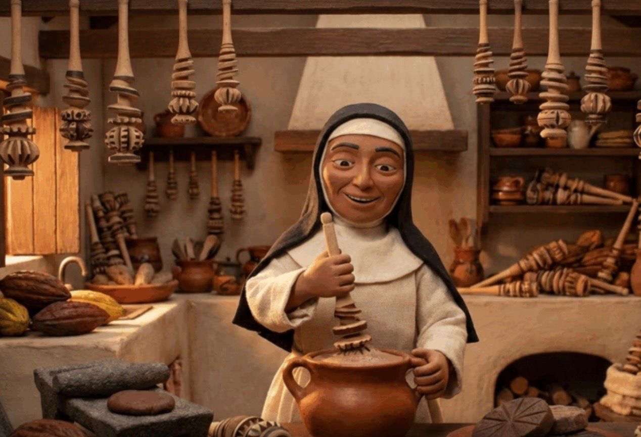 Molinillo o chicoli, utensilio de origen prehispánico para espumar el chocolate