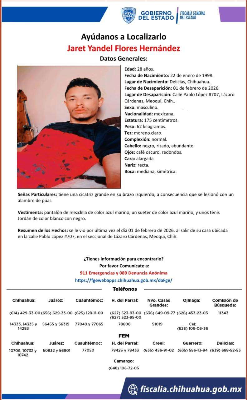 Desaparece joven en el seccional Lázaro Cárdenas