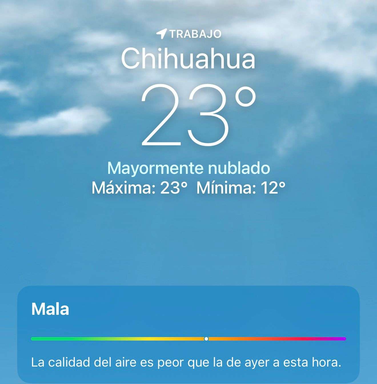Reportan mala calidad del aire en la capital