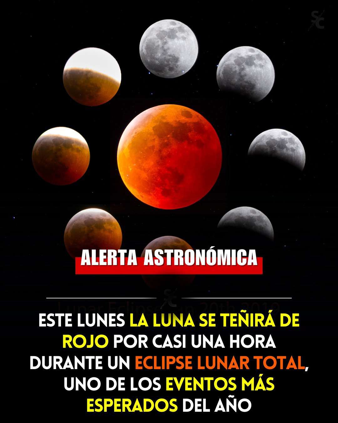 Anuncian eclipse lunar total y alineación de planetas visibles en marzo