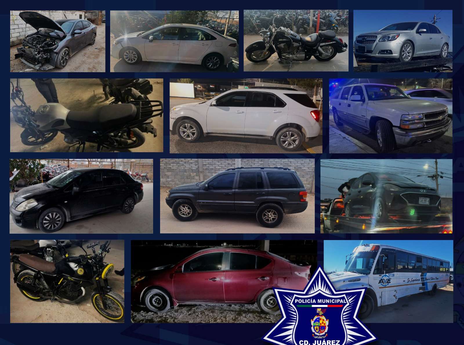 Aseguran 15 vehículos robados durante operativo en distintos sectores