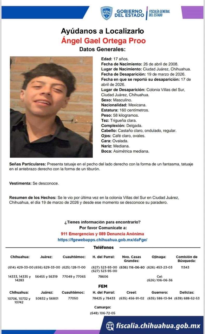 Desaparece menor en Villas del Sur; piden ayuda para localizar a Ángel Gael