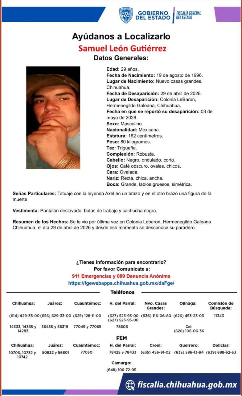 Buscan a uno desapareció en la colonia LeBaron