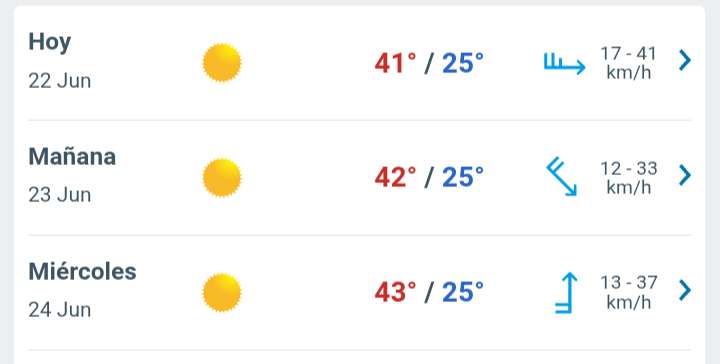 Día con nubes y claros temperatura hasta 41°C en Juárez